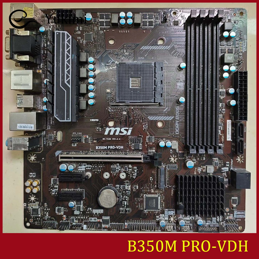 FOR MSI B350M PRO-VDH DDR4*4 AMD AM4 64GB VGA HDMI DVI-D m-ATX Ｍotherboard Test