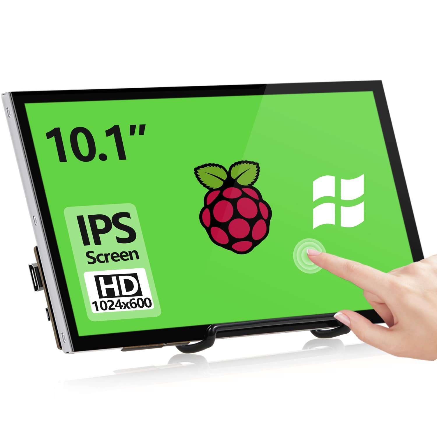 HAMTYSAN 10.1 Inch Raspberry Pi Touchscreen Monitor 1024x600 IPS HDMI w/Stand