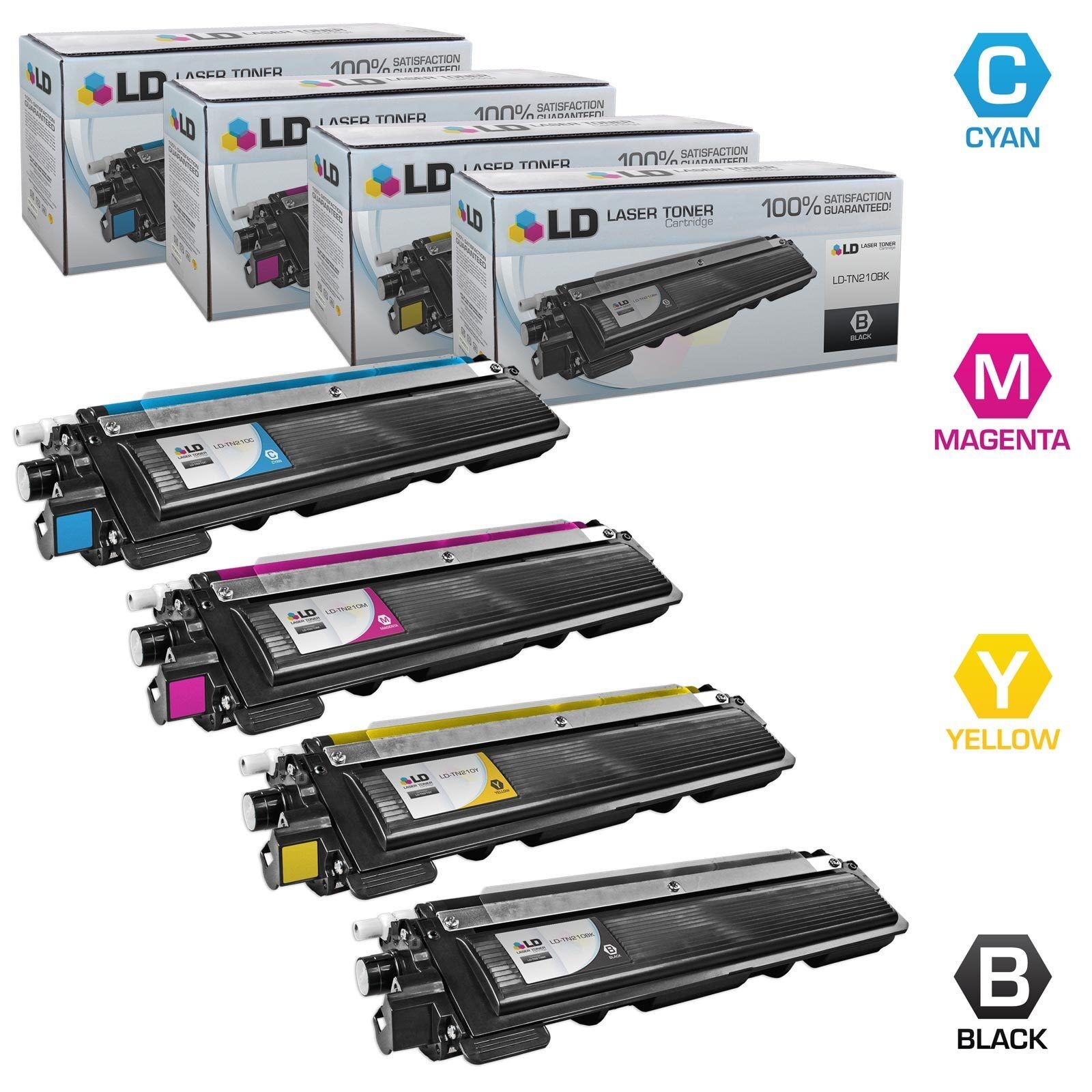 LD Brother Comp TN-210  4pk Toner: TN210BK TN210C TN210M TN210Y