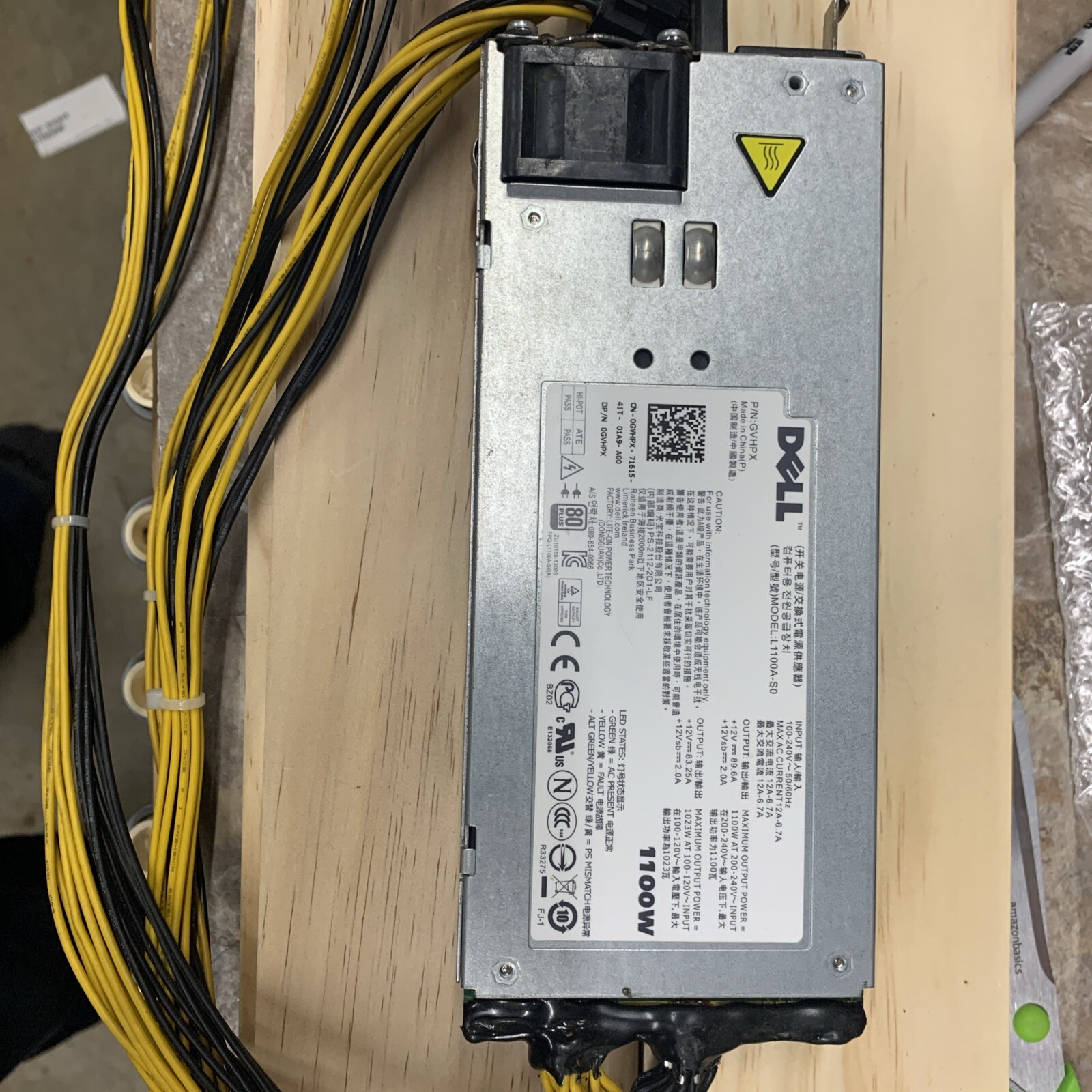 Dell 1100W Server Power Supply Redundant L1100A-S0 R510 R810 R815 R910 T710 #