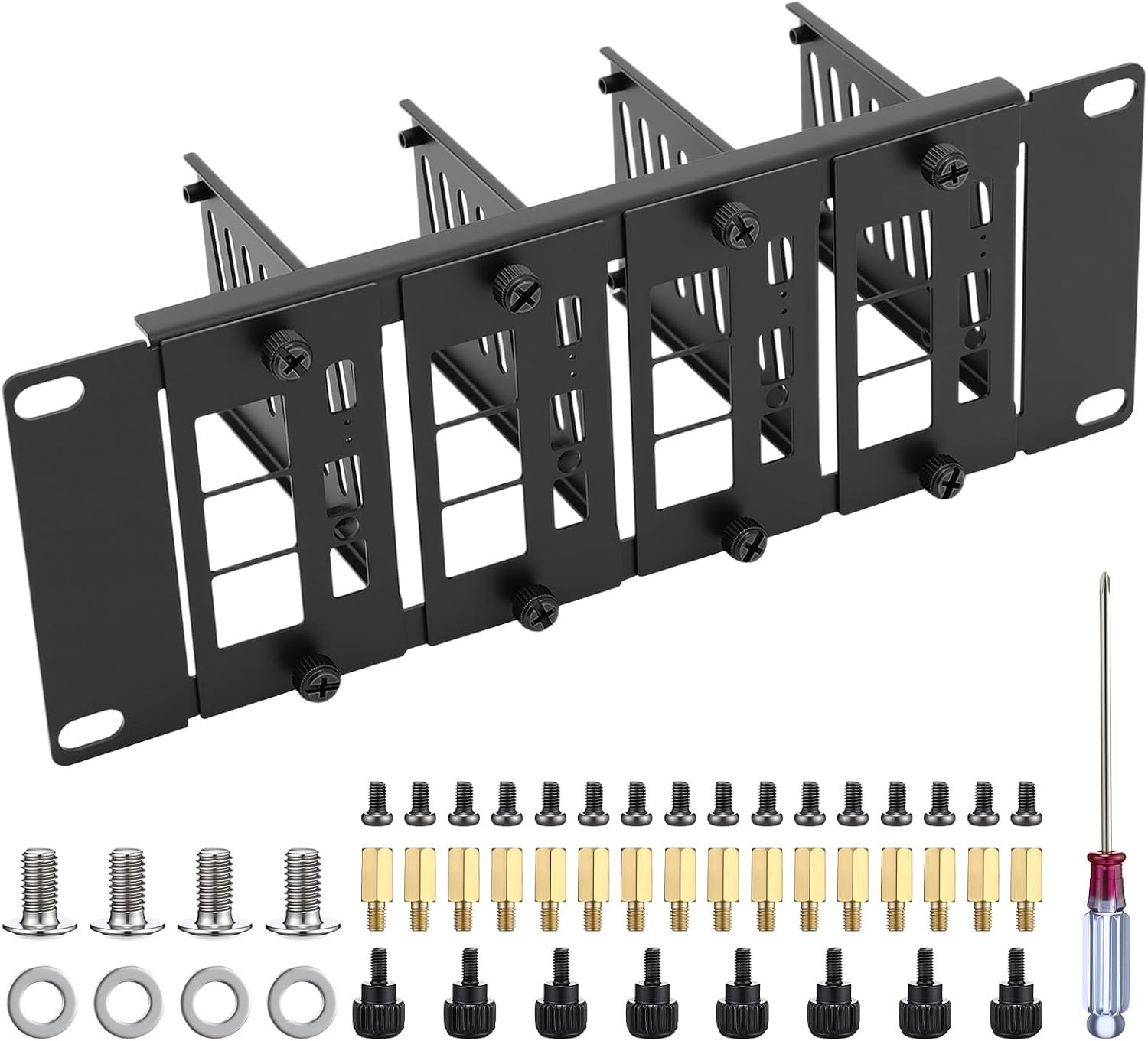 Sliner 10 Inch 2U Rack Mount Heavy Duty Powder Coated Iron Server Rack with Remo
