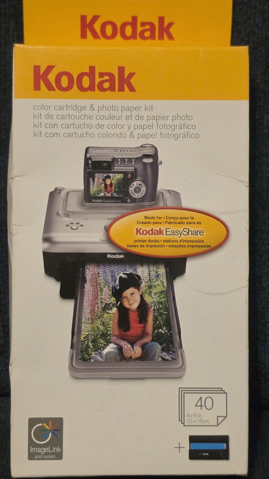 Kodak Easyshare Color Cartridge & Photo Paper Refill Kit W/40 4x6 Paper