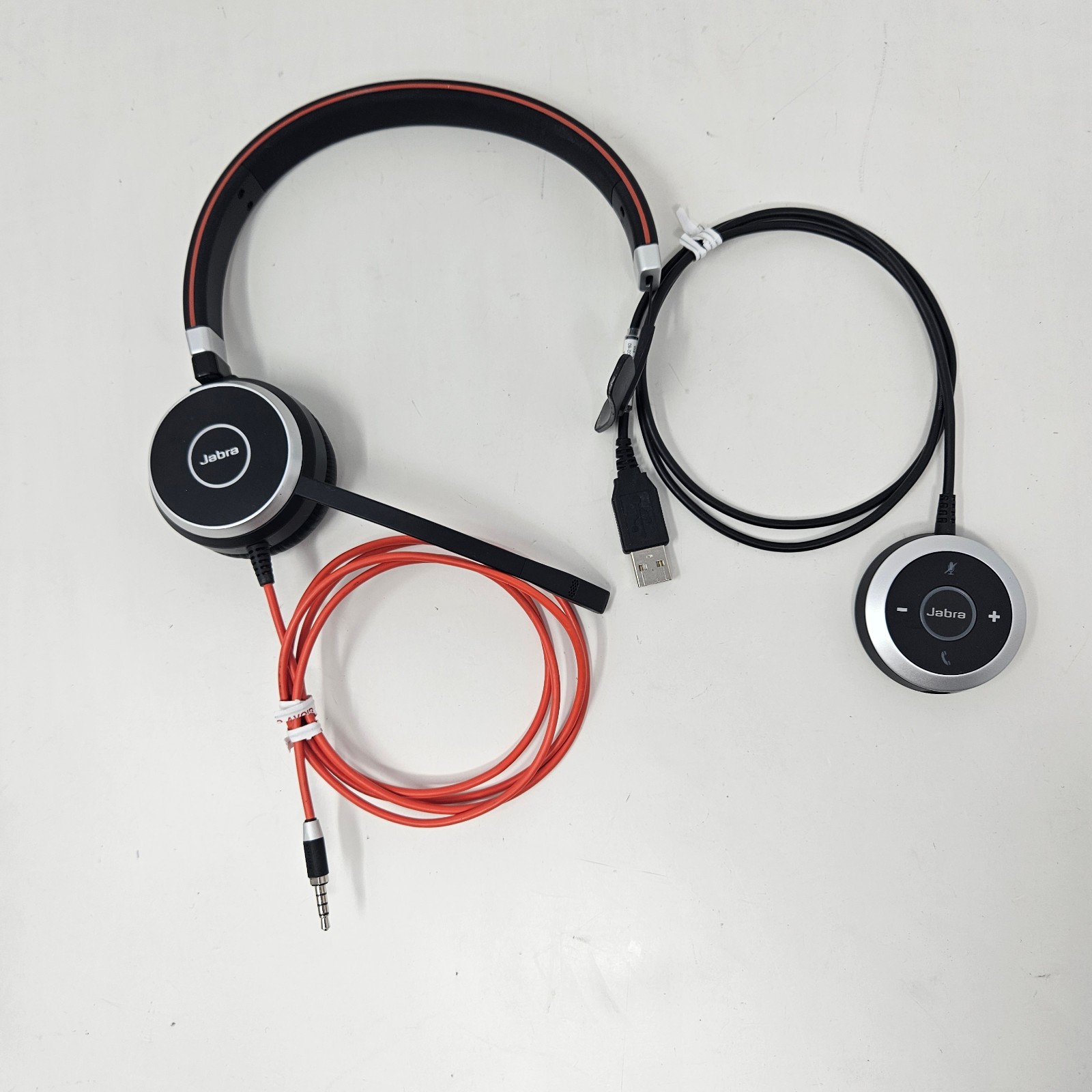 Jabra Evolve 40 Wired Mono Headset HSC017 w/ ENC010 USB-A Controller Tested
