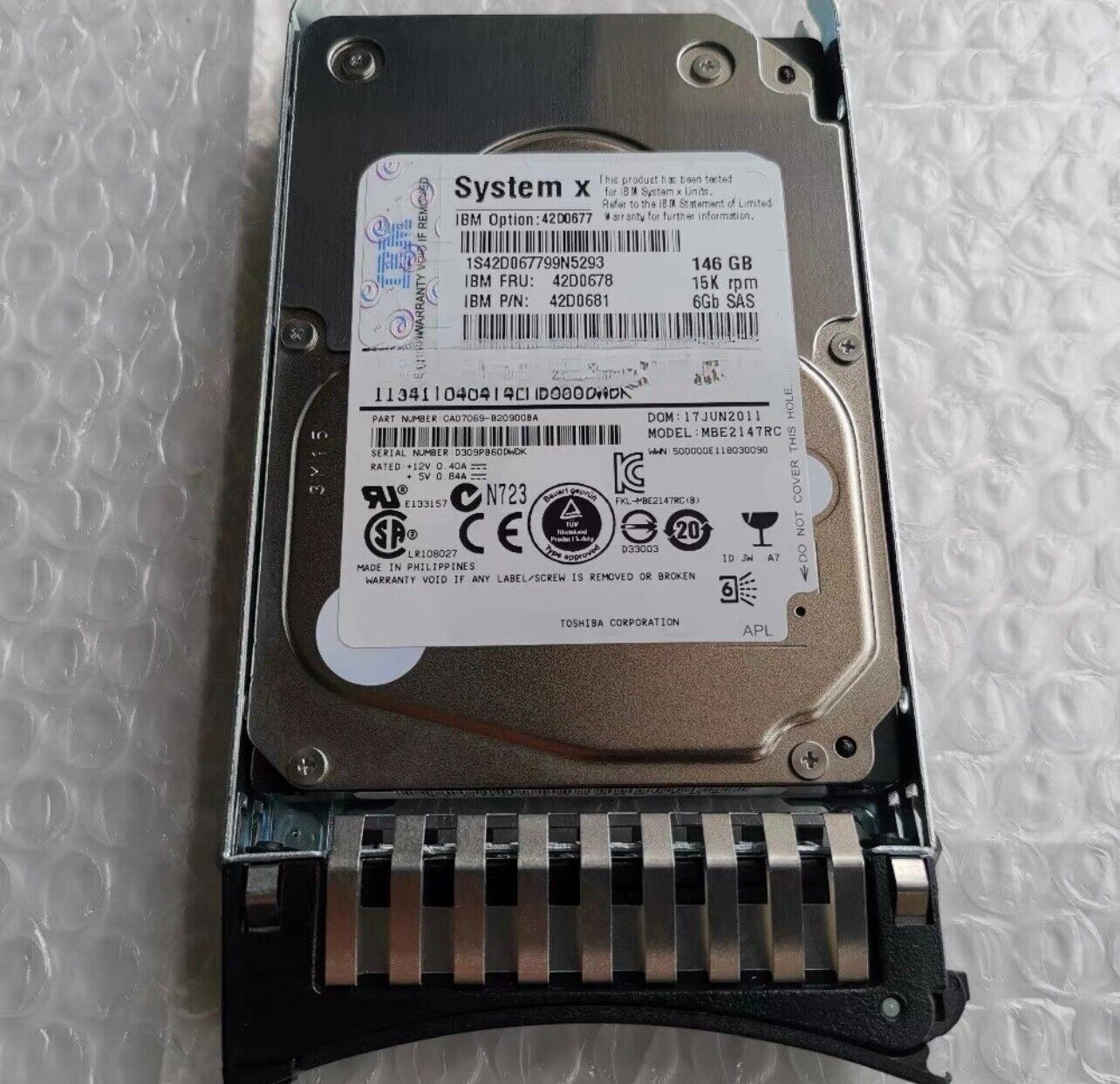 FOR IBM 42D0677 146GB 42D0678 42D0681 15K RPM 2.5" SAS HDD Hard Drive