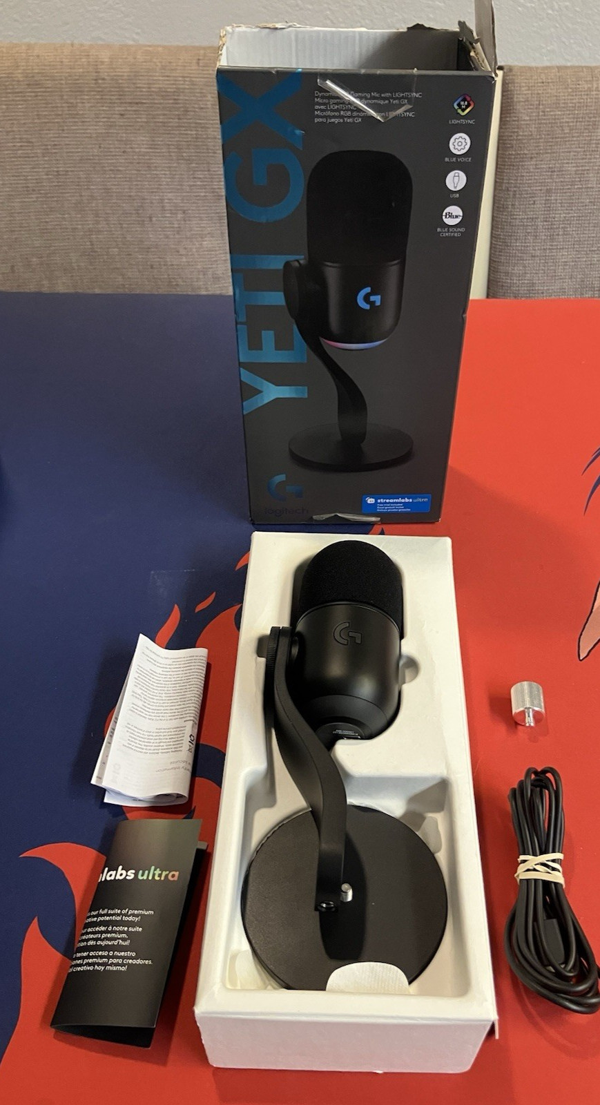 Logitech Yeti GX Dynamic RGB USB Gaming Microphone Black