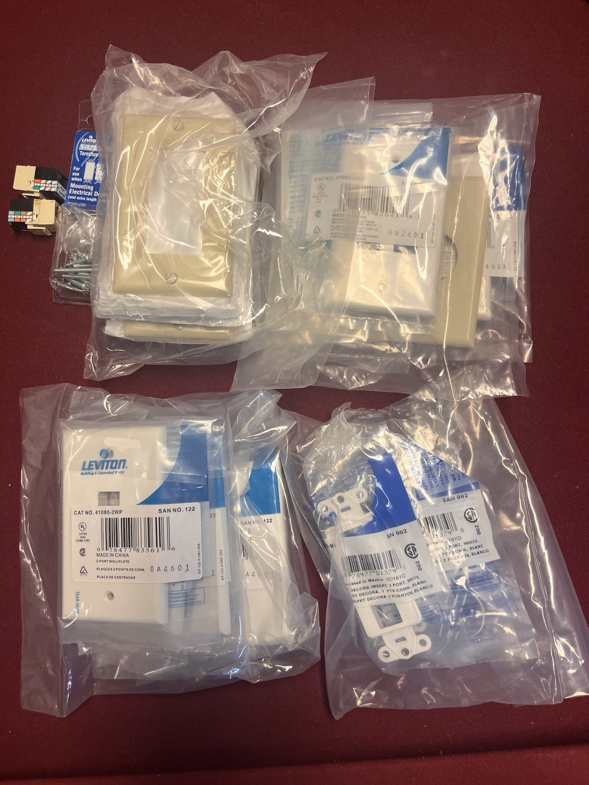 Lot of 10 Leviton Commercial CAT41080-2WP 2-Port Wallplate, White