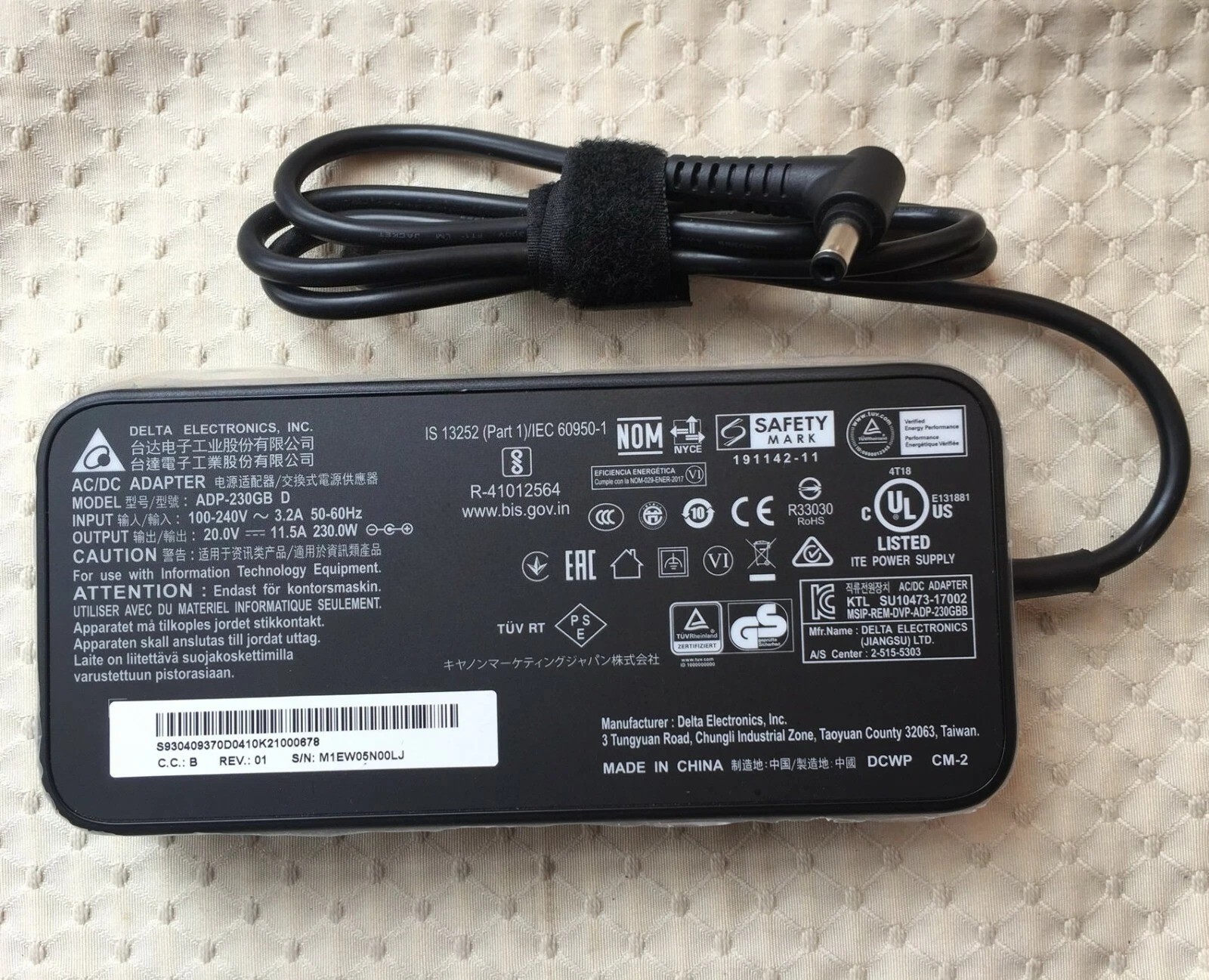 New Delta 230W Adapter for MSI Creator 17 B11UG-239 ADP-230GB D Laptop