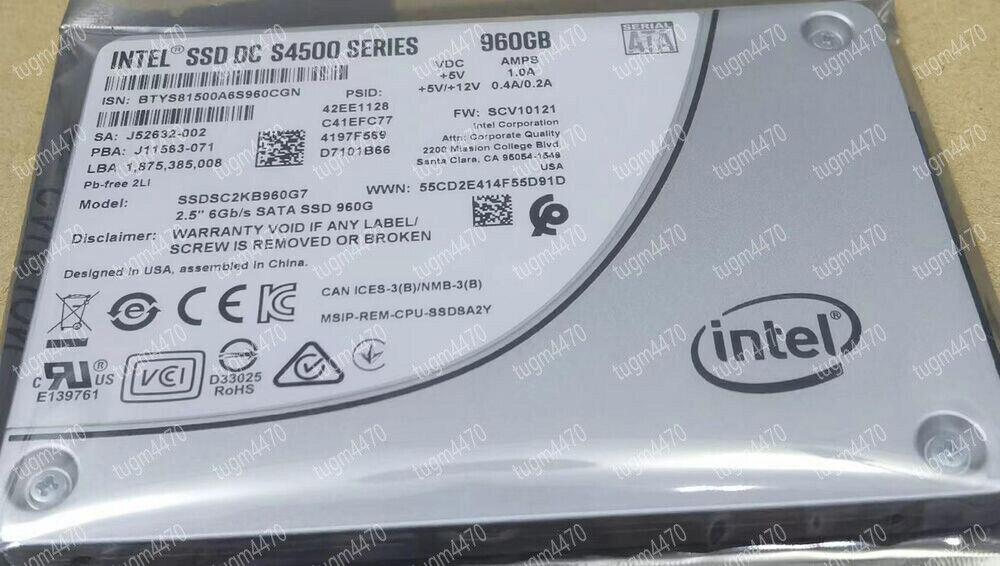 Intel 960GB S4500 SSD DC Series 2.5 inch SATA3 Solid State Drive SSDSC2KB960G7
