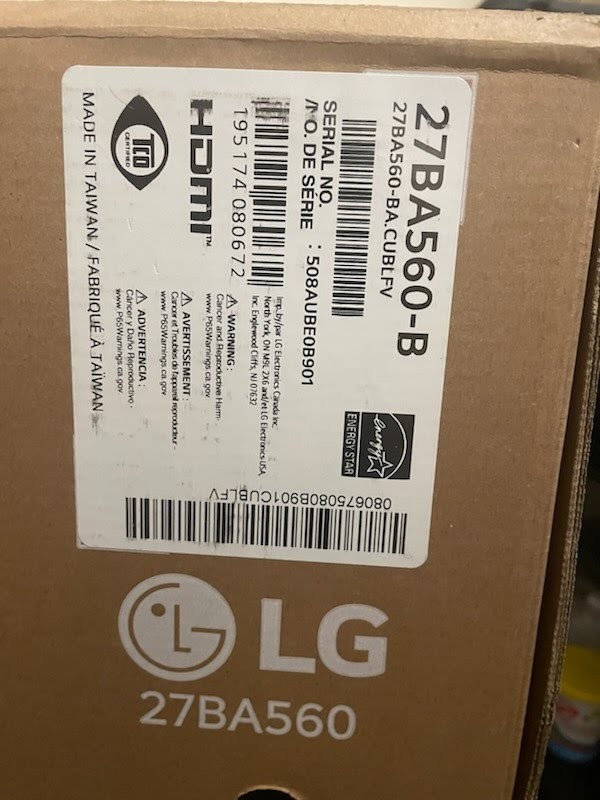 LG 27 BA560-B 27" IPS FHD Monitor with Built-in Speakers