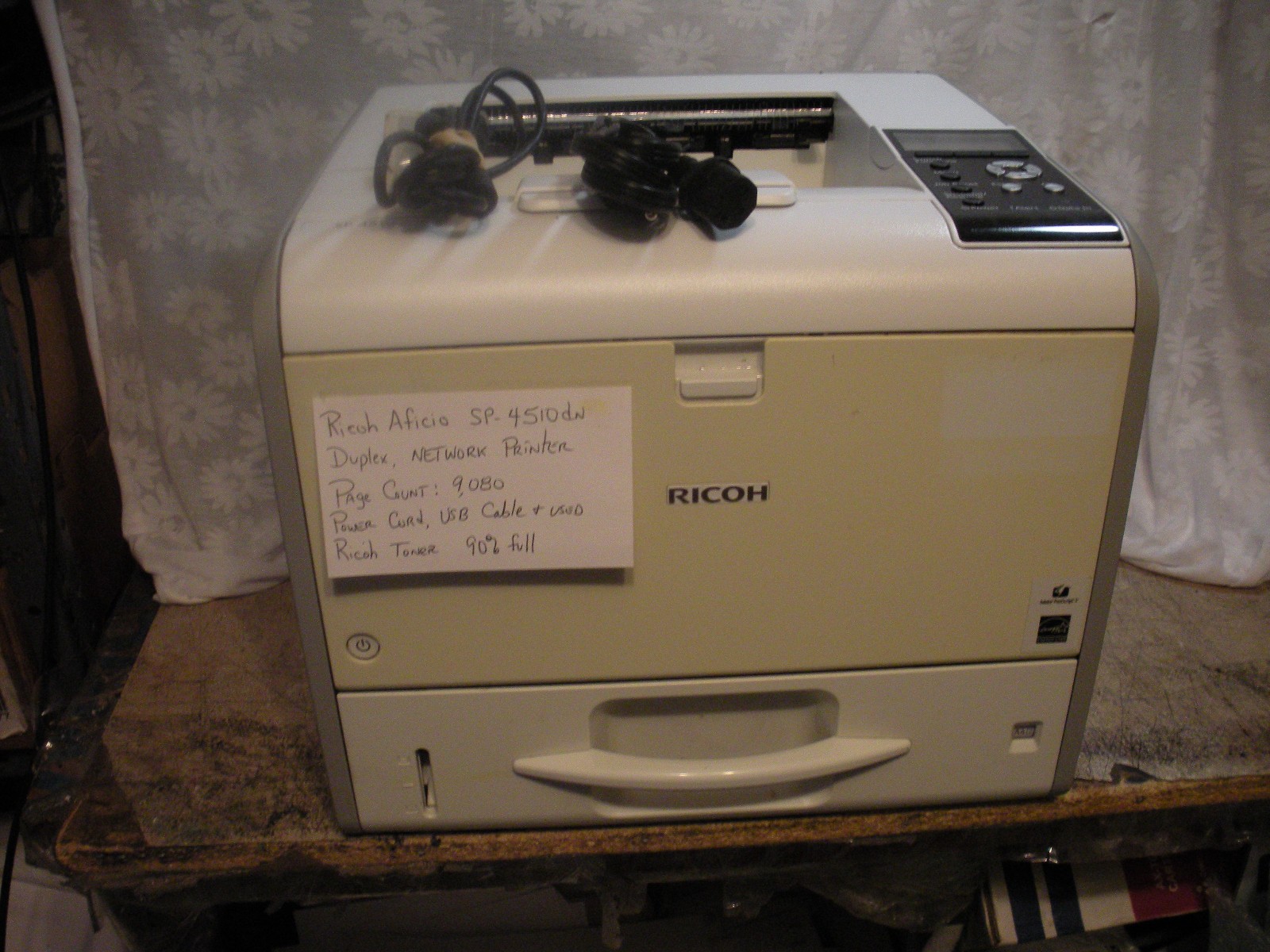 Ricoh Aficio SP-4510DN Duplex Network printer Pg Count ONLY 9,080