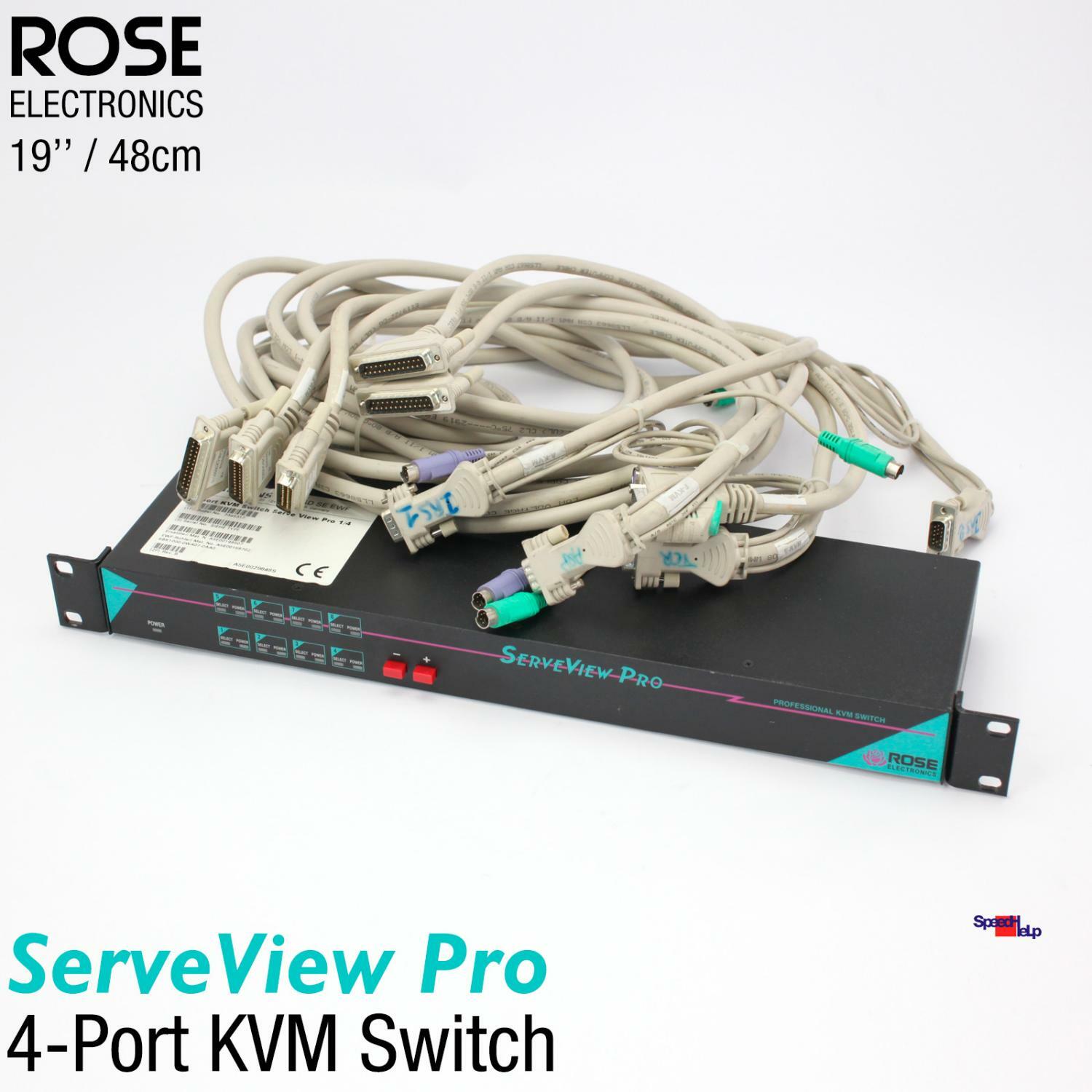 Kvm Cpu Switch Rose Electronics Serveview Pro Spb-4ub 4-Port Professional 19" 48