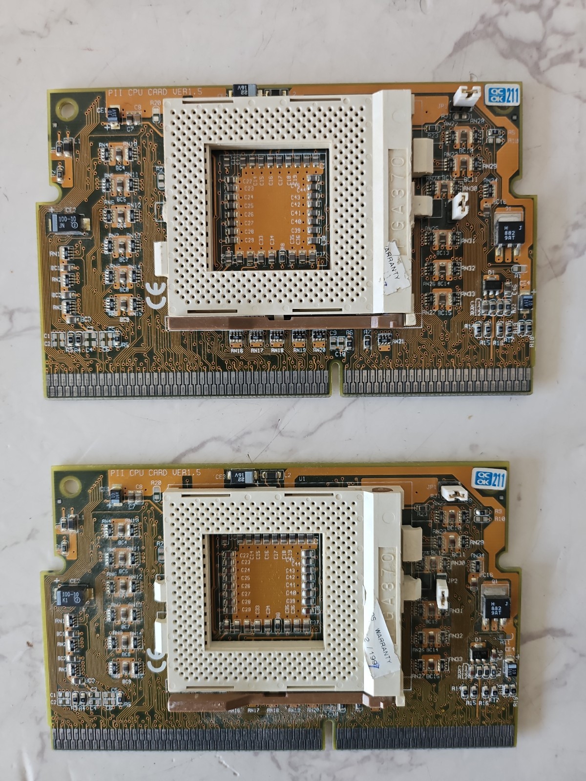 (2) Slot 1 to Socket 370 CPU Adapters Board Cards for Retro Gaming UNTESTED 