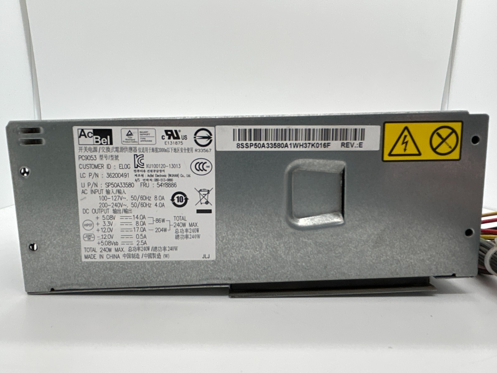 AcBel PC9053 240W Power Supply 36001859 0A37783 54Y8846