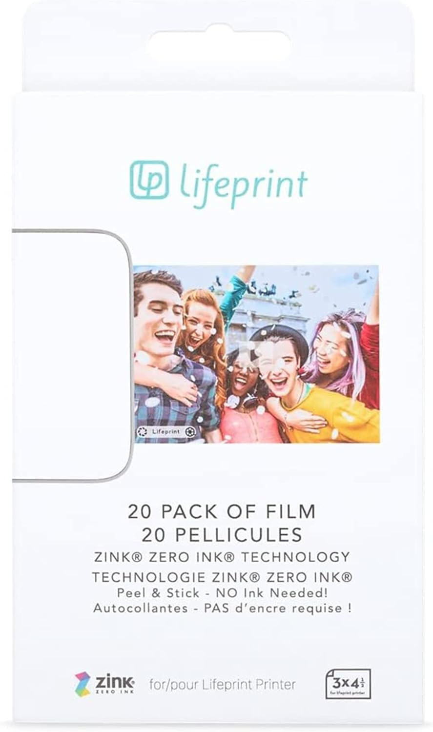 20 Pack of Film for  Augmented Reality Photo and Video Printer. 3X4.5 Zero Ink S
