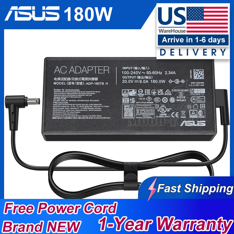 Original 20V 9A 180W ADP-180TB H ASUS ROG Zephyrus Gaming Laptop Charger Adapter
