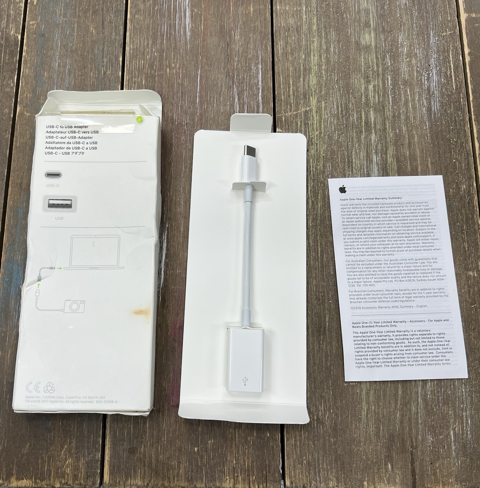 GENUINE Apple MJ1M2AM/A USB-C to USB Adapter for MacBook and iPad READ SEE PICS