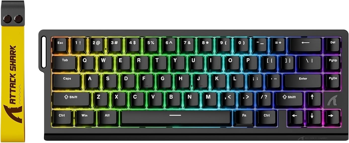 ATTACK SHARK X68 60% Wired Rapid Trigger Mechanical Keyboard, Magnetic Switch