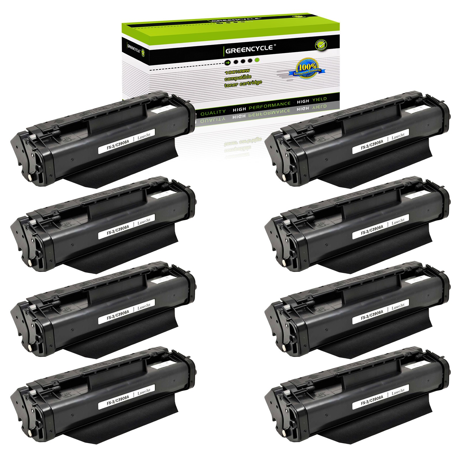 GREENCYCLE 8PK FX-3 High-Yield Toner Cartridge for Canon ImageClass C100 1100P