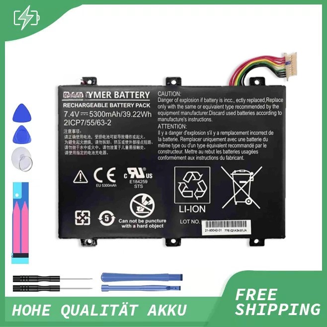 New SMP-BOBCACLL4 2ICP7/55/63-2 Rechargeable Battery for XPLORE iX101B1 7.4V 5300mAh