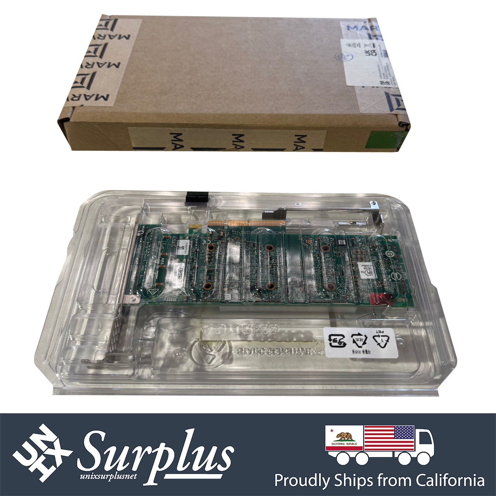 New Marvel Quad Port 10Gbps RJ45 NIC Fastlinq PCIe 3.0 x8 Ethernet Adapter