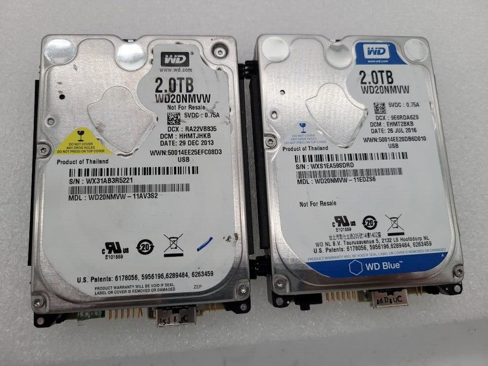 Western Digital 2TB WD20NMVW-11AV3S2 AND WD20NMVW-11EDZS6 USB 3.0