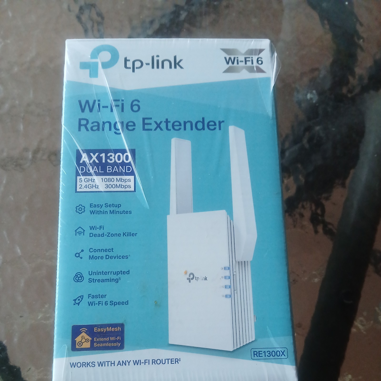 Wifi extender.  TP-Link RE1300X AX1300 Wi-Fi 6 Dual-Band Extender EasyMesh AP