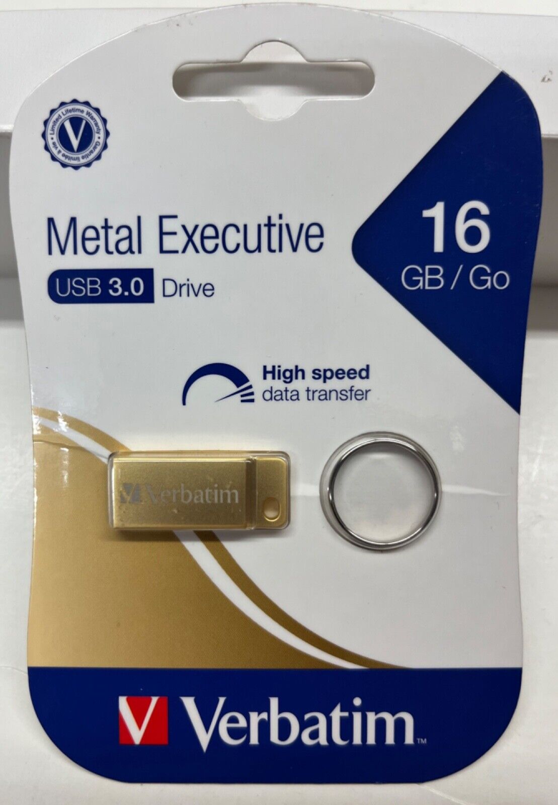 Verbatim 16gb Metal Executive Usb 3.0 Flash Drive - Gold - 16 Gbusb 3.0 - Gold