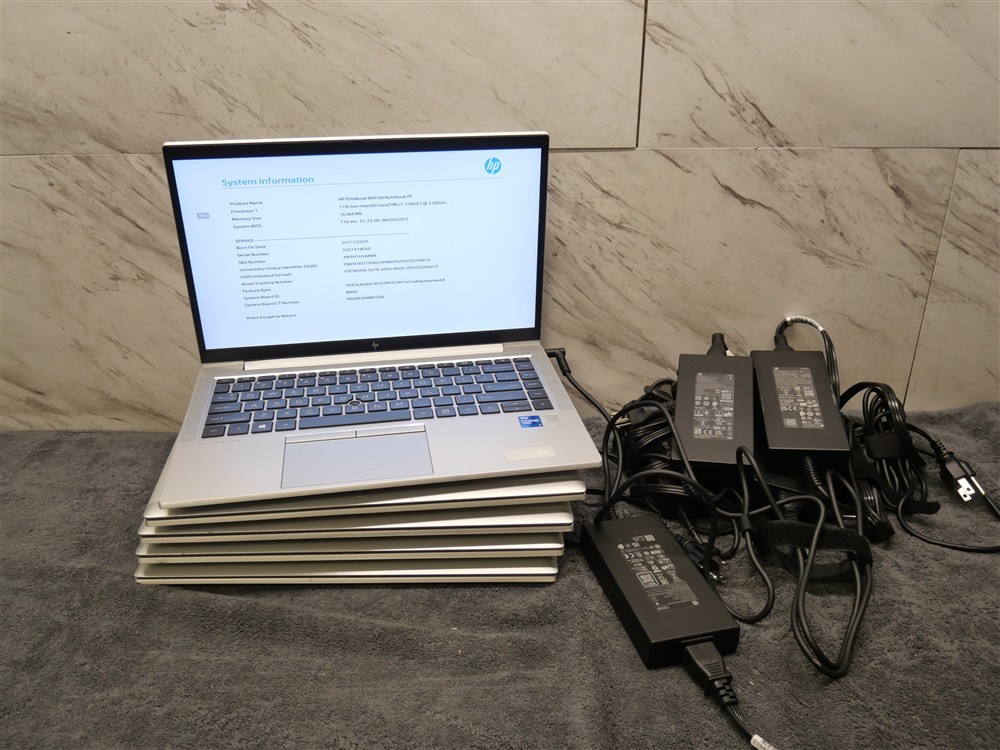 Lot of 5 HP ELITEBOOK 840 G8 14" Laptop i7-1185g7 2.60Ghz 16GB RAM w/ AC ADAPTER