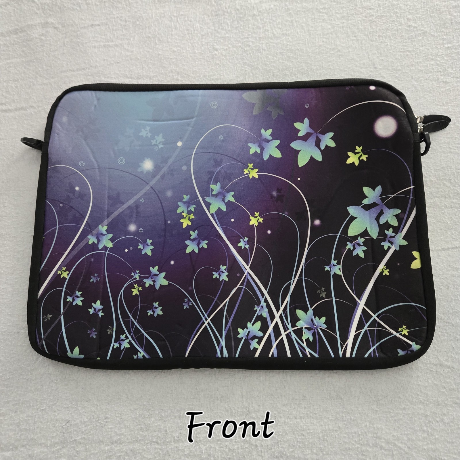 MEFFORT 15x11 Neoprene Laptop Sleeve Case Fits 15 inch Laptop Tablet Blue Floral