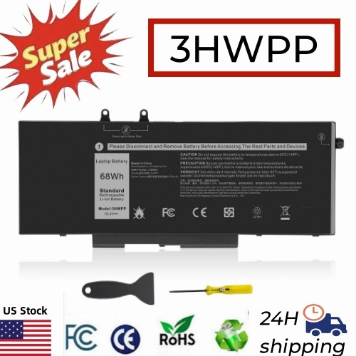 LOT 3HWPP Battery For Dell Latitude 14 E5410 15 E5510 Precision 3541 1VY7F 68wh