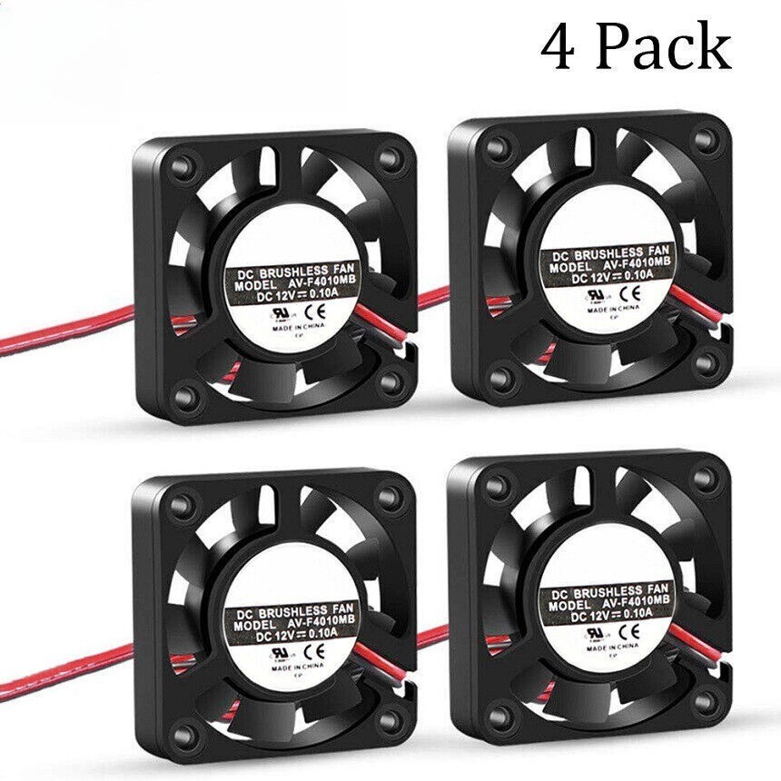 4X DC12V Cooling Computer Case fans 4010 40x40x10mm 3D PC AVF4010MB 2Pin