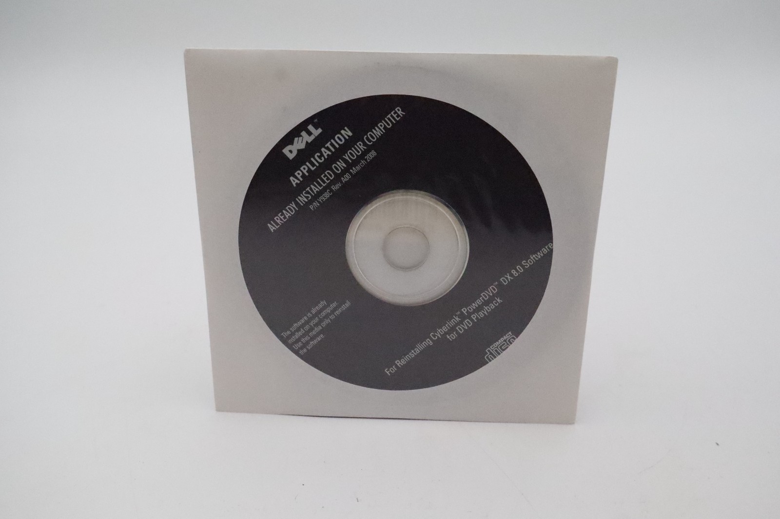 Dell CyberLink PowerDVD DX 8.0 Application CD DVD Playback Y838C Y939C 2008 OEM