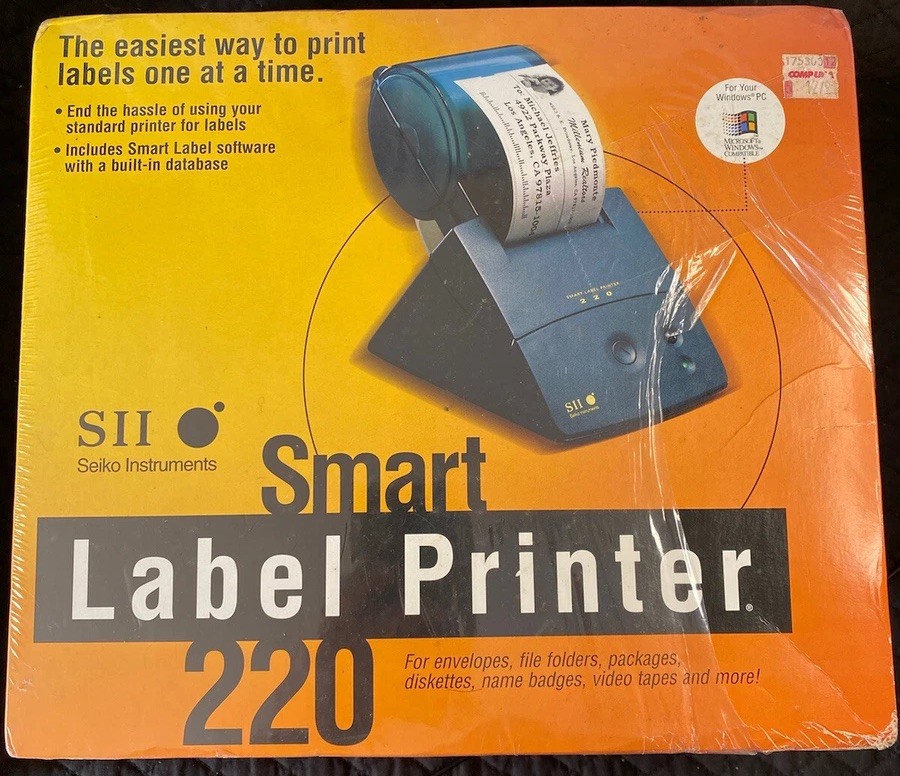 NEW Vintage SEIKO Instruments SII SMART THERMAL LABEL PRINTER SLP-220 SEALED.