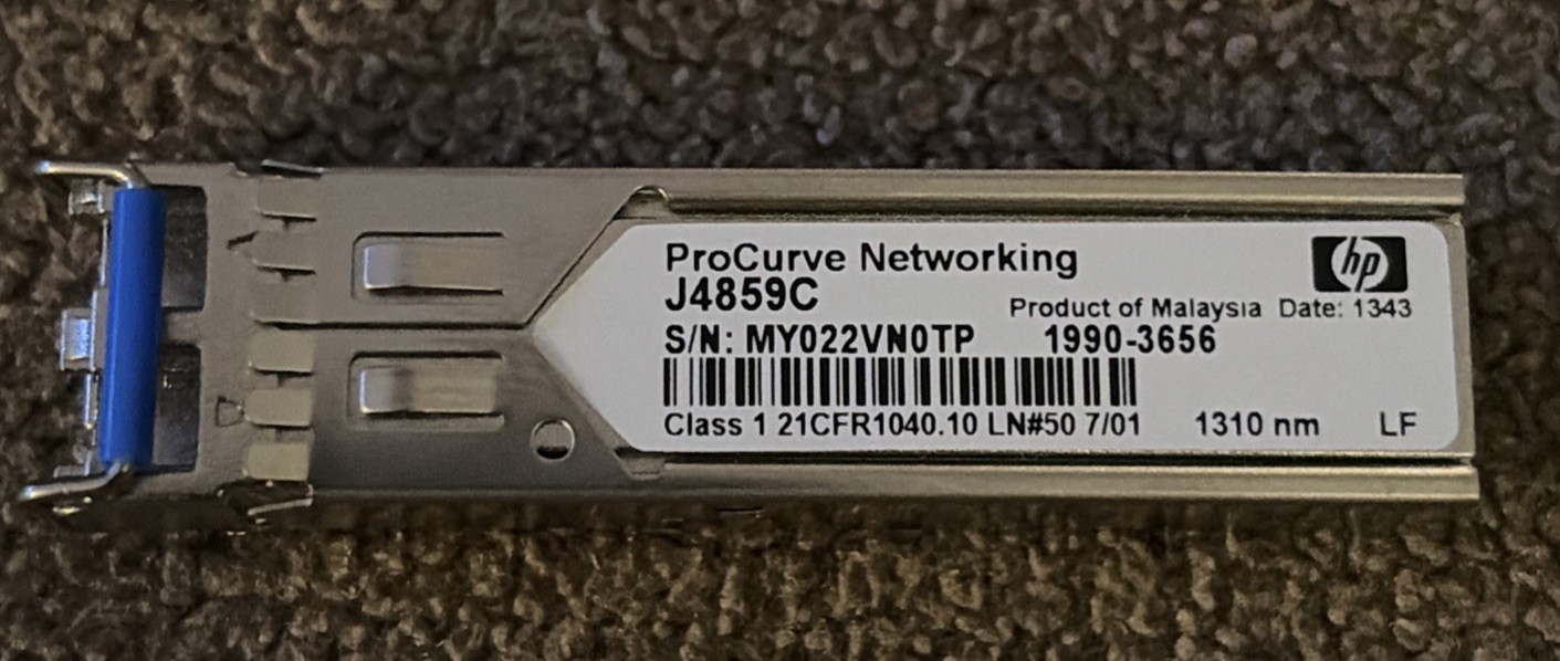 J4859C HP HPE ProCurve X121 1000BASE-LX 1310nm 10km SFP Transceiver Module