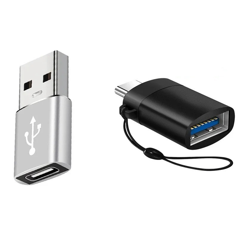 USB 3.0 to USB-C OTG Adapter 2-Pack Type-C Male to USB-A Converter for PC