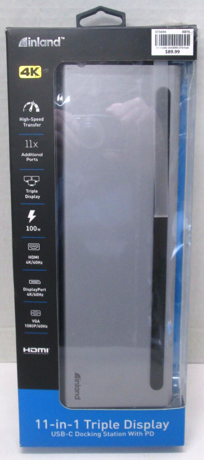 Inland 11-in-1 Triple Display USB-C Docking Station with PD - Parts/Repair