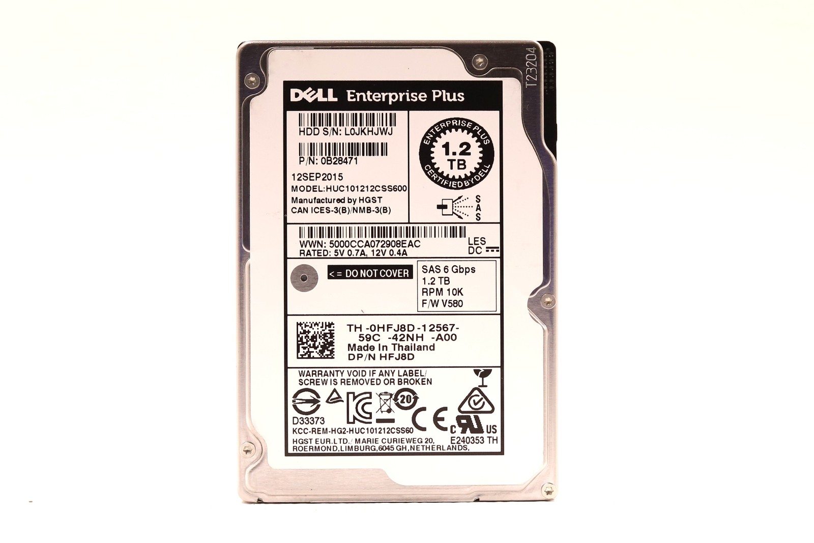 Dell HUC101212CSS600 1.2TB 2.5" 6Gb/s 10K RPM SAS Hard Drive Dell P/N: 0HFJ8D