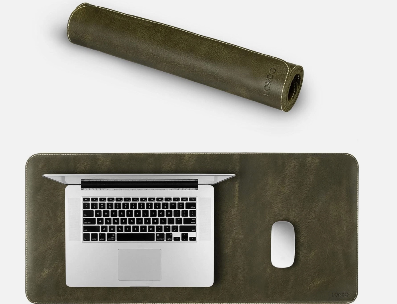 Londo Top Grain Leather Extended Mouse Pad Desk Mat 13.2" x 29.1", Green NEW