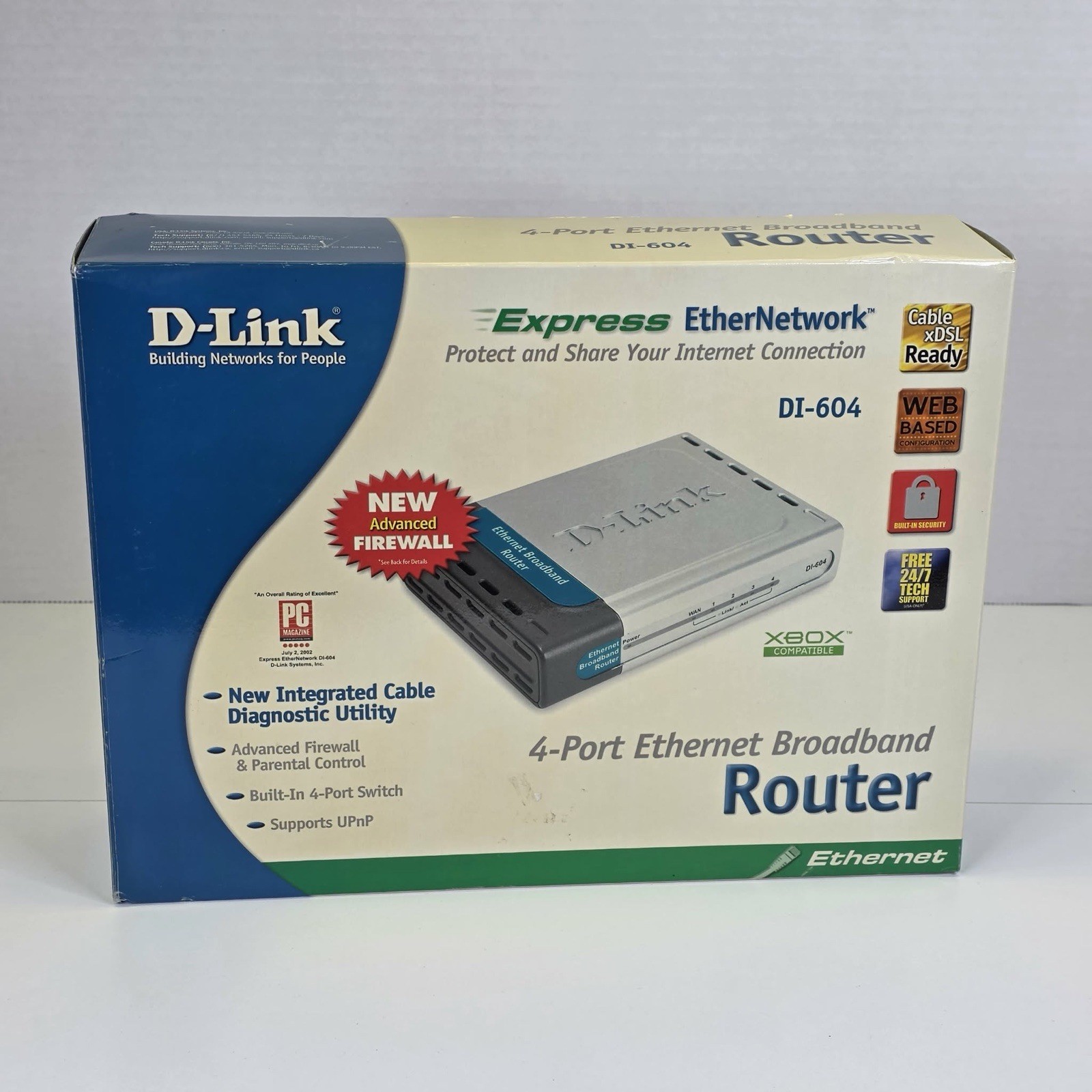 New Sealed D-Link 4-Port Ethernet Broadband Router DI-604 - Express EtherNetwork