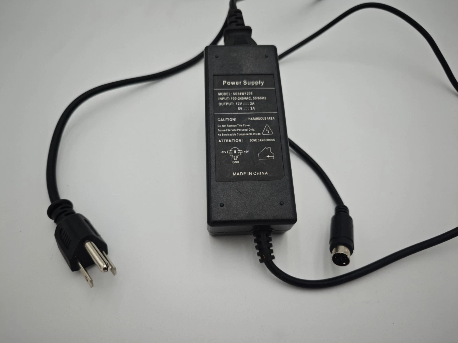 Power Supply SS34W1205 12V 1.5A  2A 6 PIN  INPUT  100-240VAC,50/60HZ