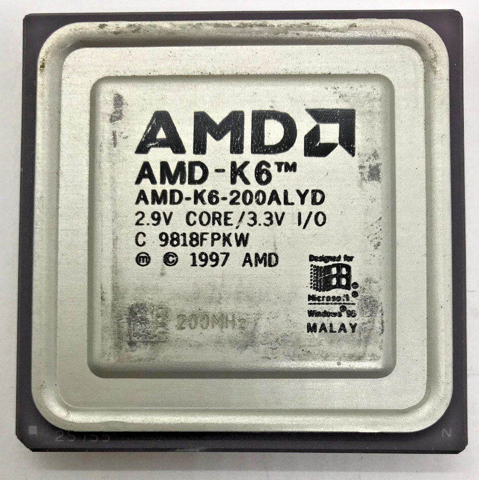 AMD K6 200MHz AMD K6-200ALYD - 2.9V Core - 3.3v - Socket 7 #1669