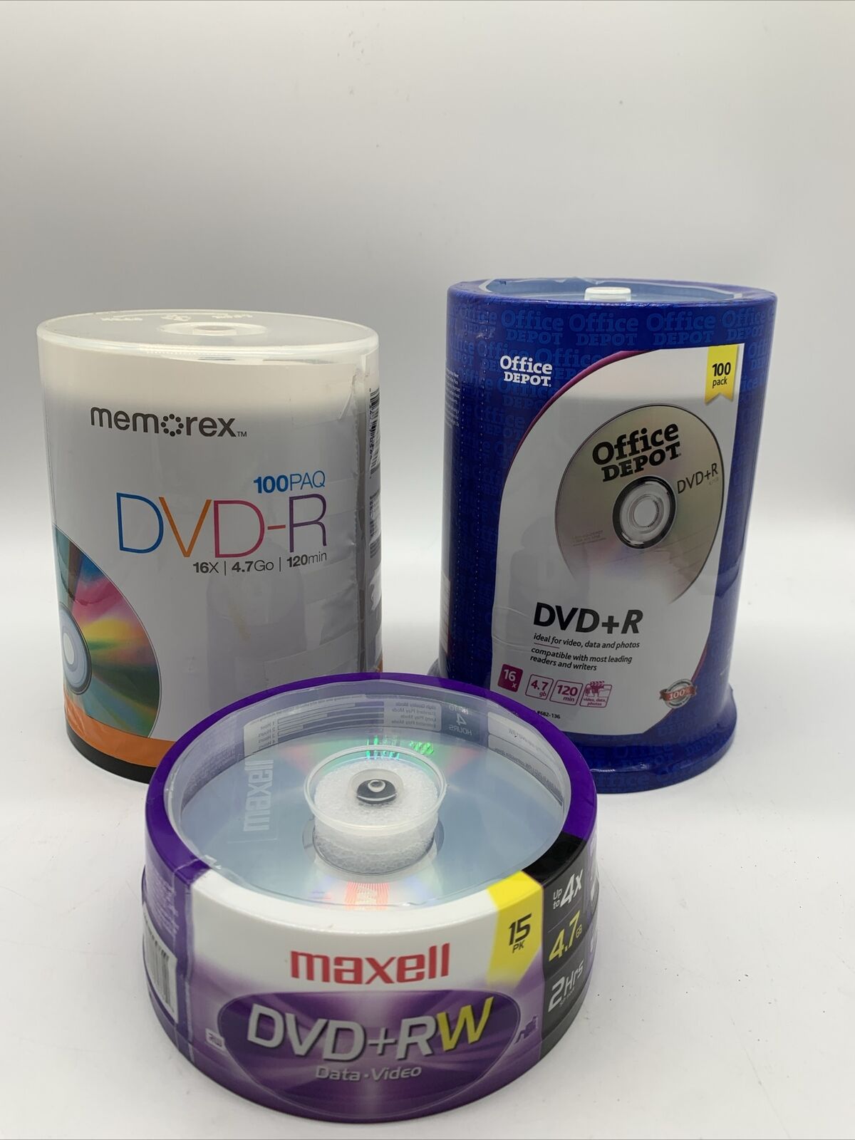Mixed Lot DVD-R And DVD-Rw Memorex Maxwell Office Depot Blank Read
