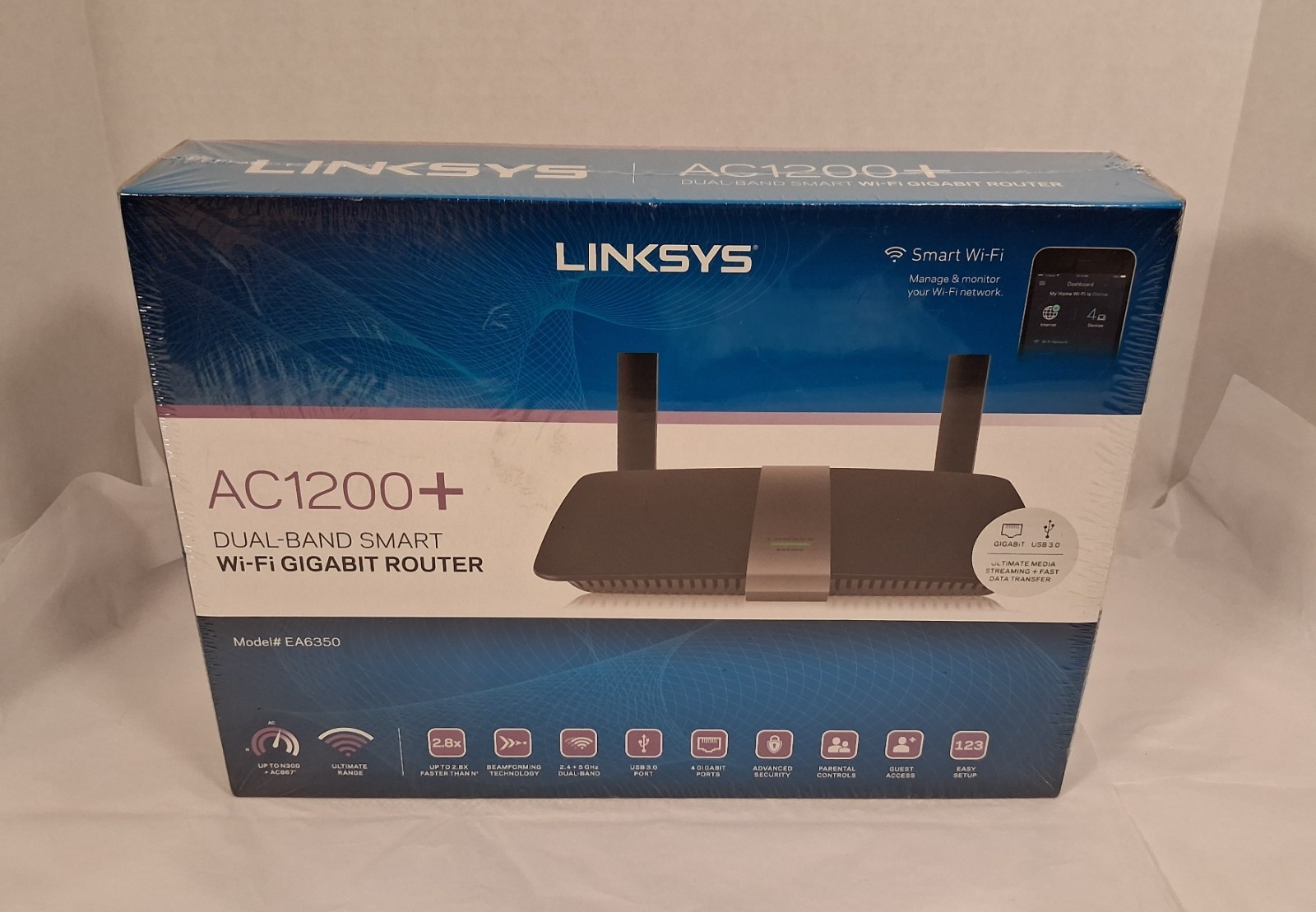 Linksys AC1200+ EA6350 Smart Wi-Fi Dual-Band Gigabit Router - Brand New Sealed