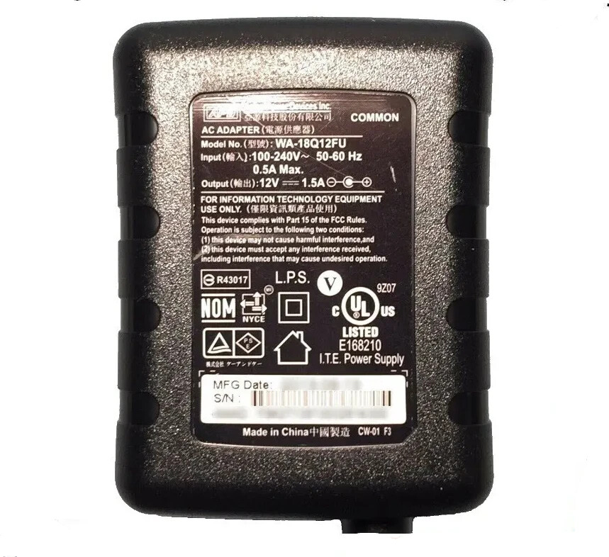 GENUINE SEAGATE APD WA-18Q12FU GOFLEX WD NEW AC ADAPTER PN 100685387 12V 1.5A
