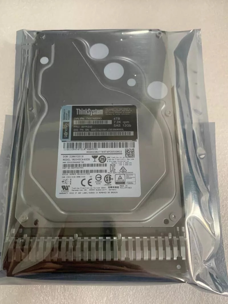Lenovo 7XB7A00043 00YK032 ThinkSystem 3.5" 4TB 7.2K SAS 12Gb Hot Swap 512n HDD