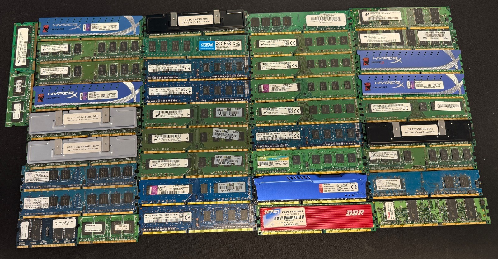 Computer RAM LOT of 39  - Various Types and sizes Desktop and Laptop