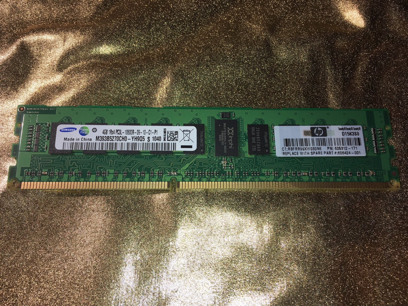 Samsung 4GB 1Rx4 PC3L Server HP M393B5270CH0-YH9Q5 Spare Part 606424-001