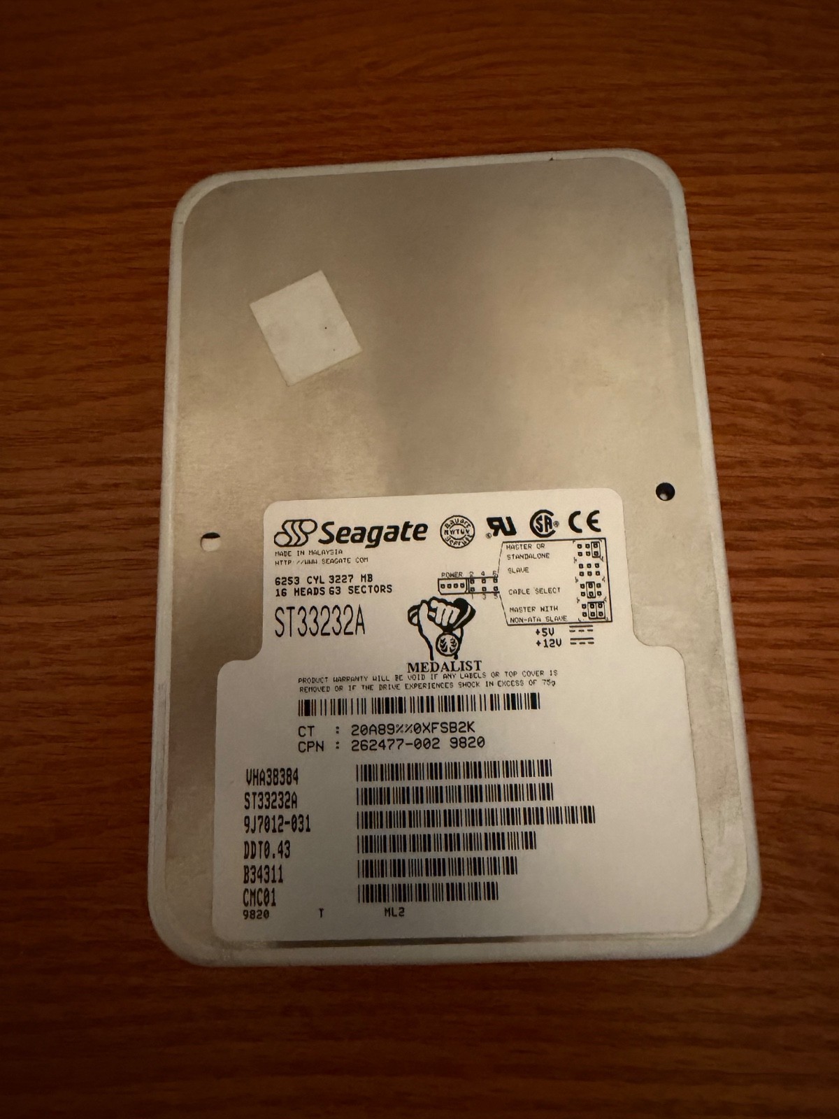 Seagate Medalist ST33232A 3.23GB Internal 4500RPM 3.5" HDD