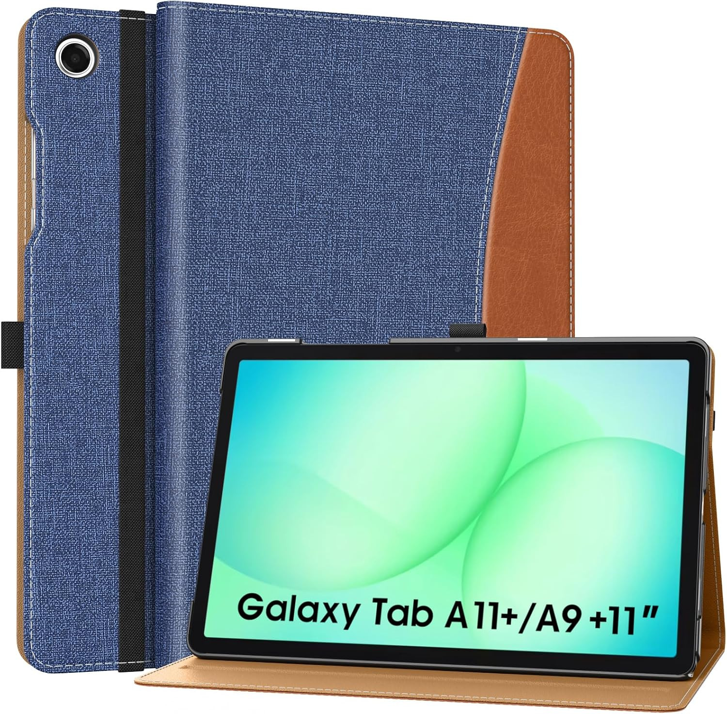 Case for Galaxy Tab A11+ /A9+ plus 11 Inch, Denim Blue & Brown