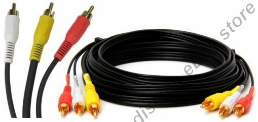 Lot10 12ft long Triple RCA Audio&Video,a/v AV Yellow/Red/White TV/VCR/DVD Cable